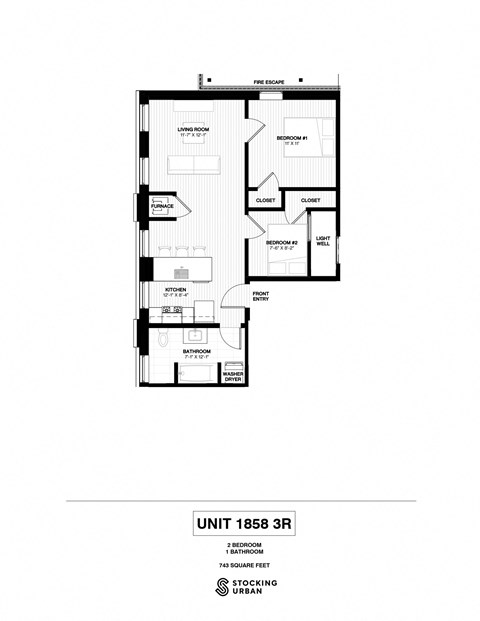 the floor plan of unit 1333 sqft